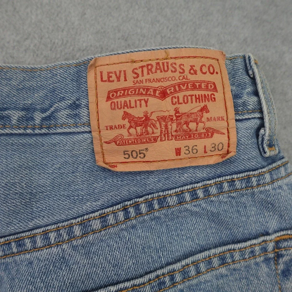 Levi's‎ 505 Jeans Mens 36x30 Light Wash Regular Fit Straight Leg Denim